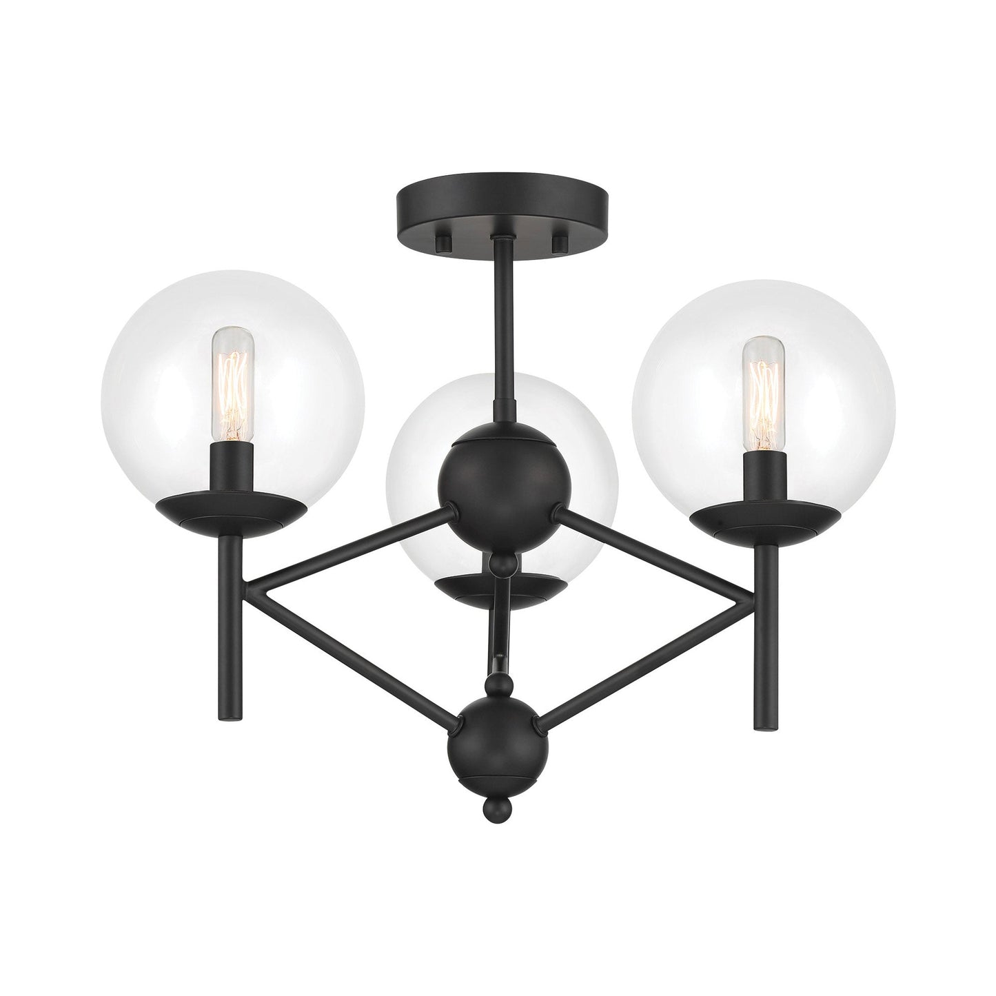 Auresa Semi Flush Mount Ceiling Light in Coal.