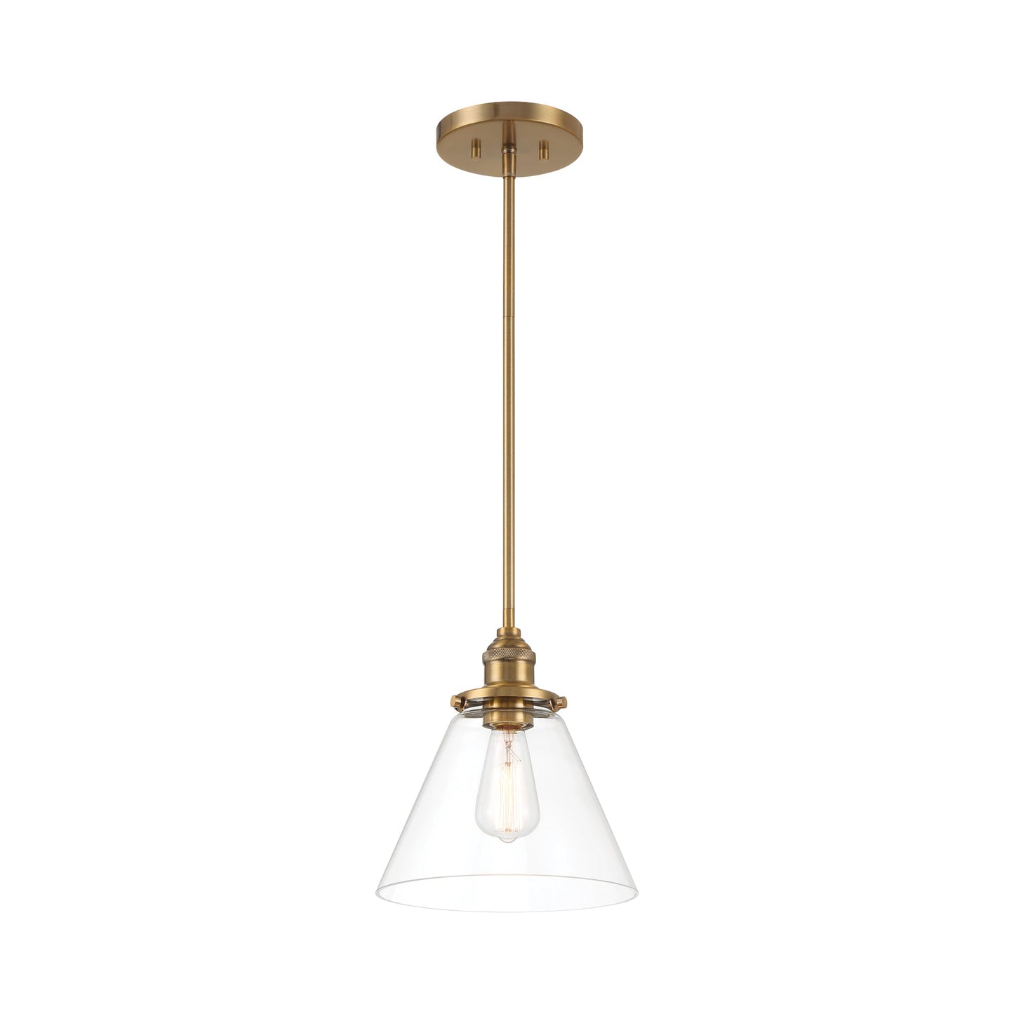 Barwell Pendant Light in Oxidized Aged Brass.
