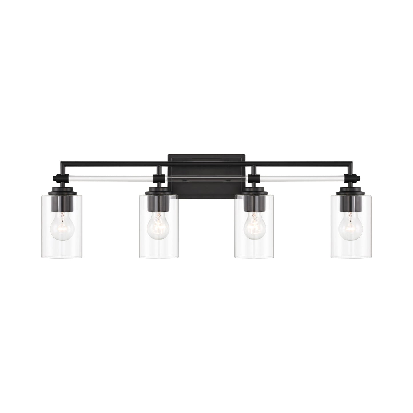 Binsly Bath Vanity Light in Coal Black (4-Light).