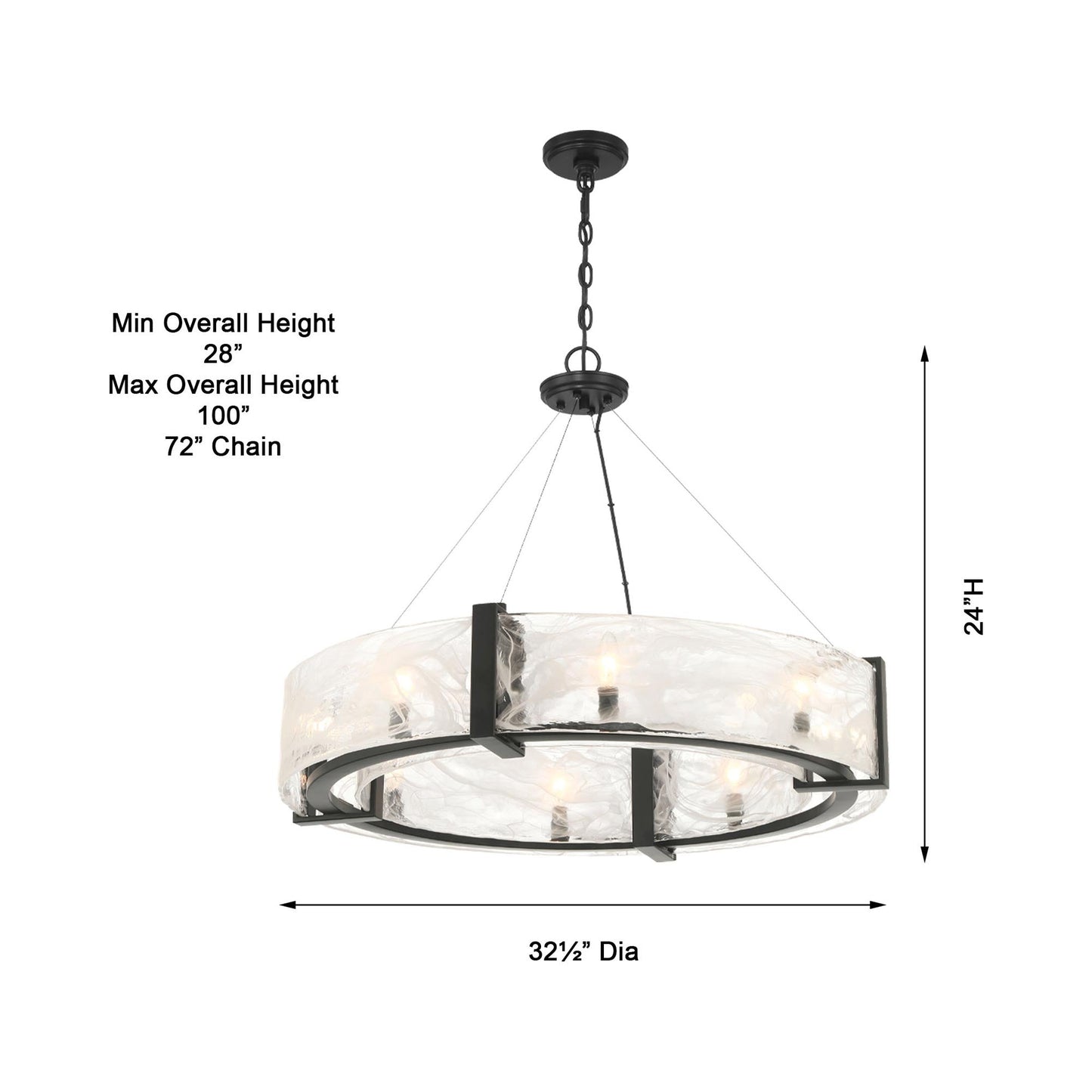 Cloud Break Pendant Light - line drawing.