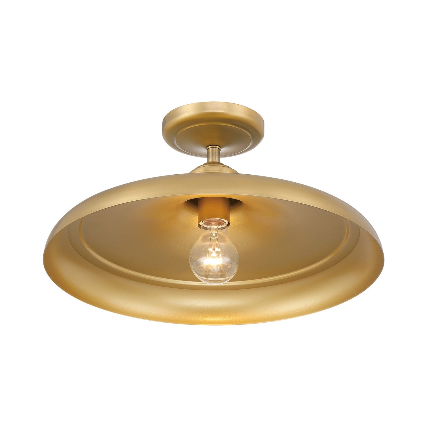 Crowne Semi Flush Mount Ceiling Light in Legacy Brass.