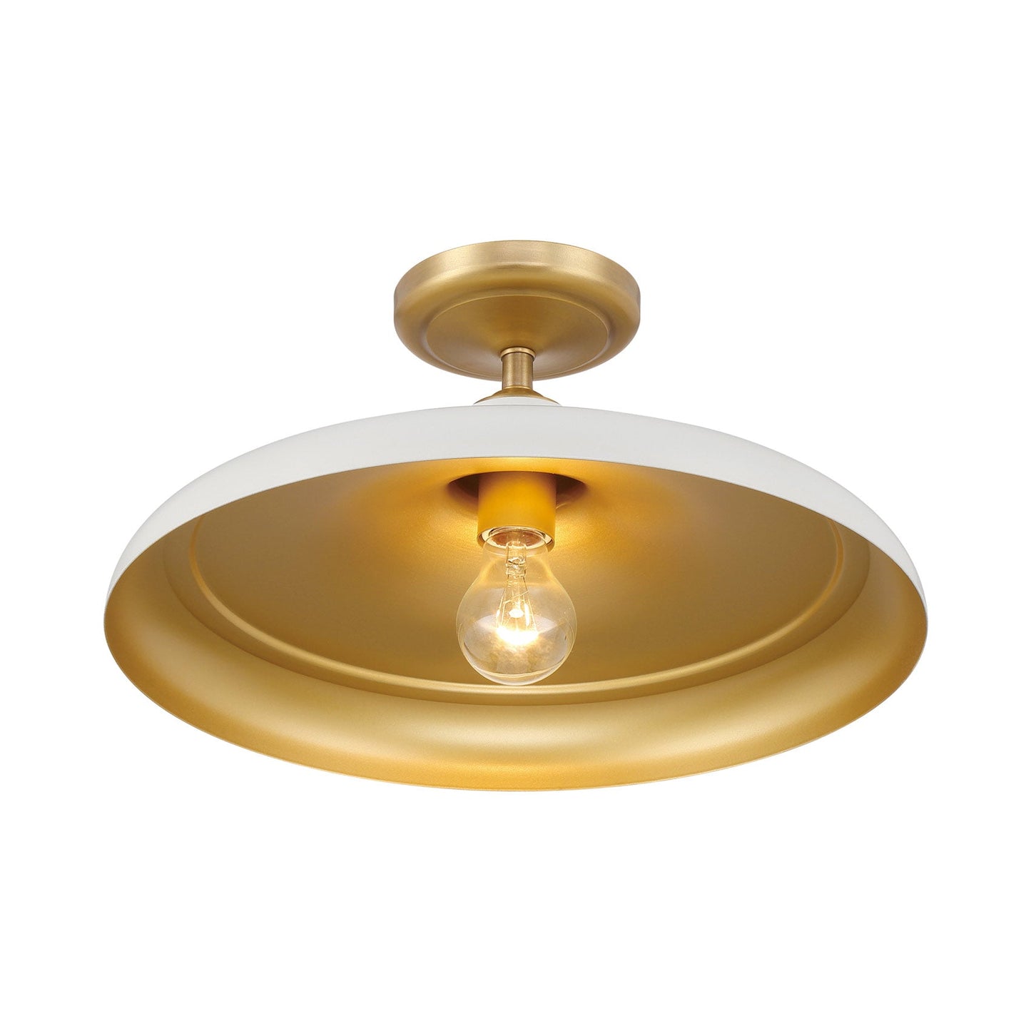 Crowne Semi Flush Mount Ceiling Light in Off White Cream.