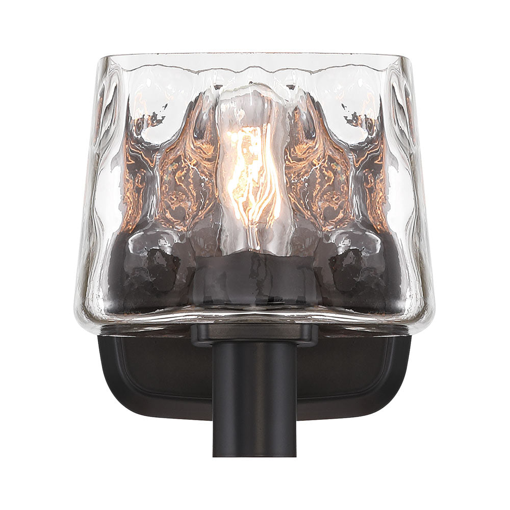 Drysdale Bath Wall Light in Coal Black.