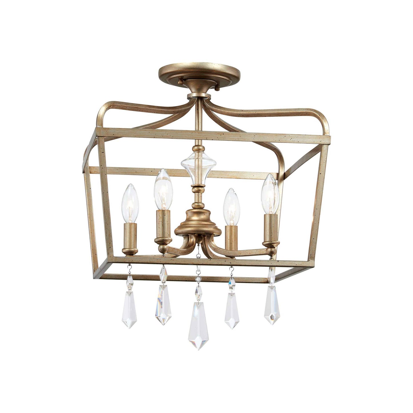 Laurel Estate Foyer Semi Flush Mount Ceiling Light in Brio Gold (Medium).
