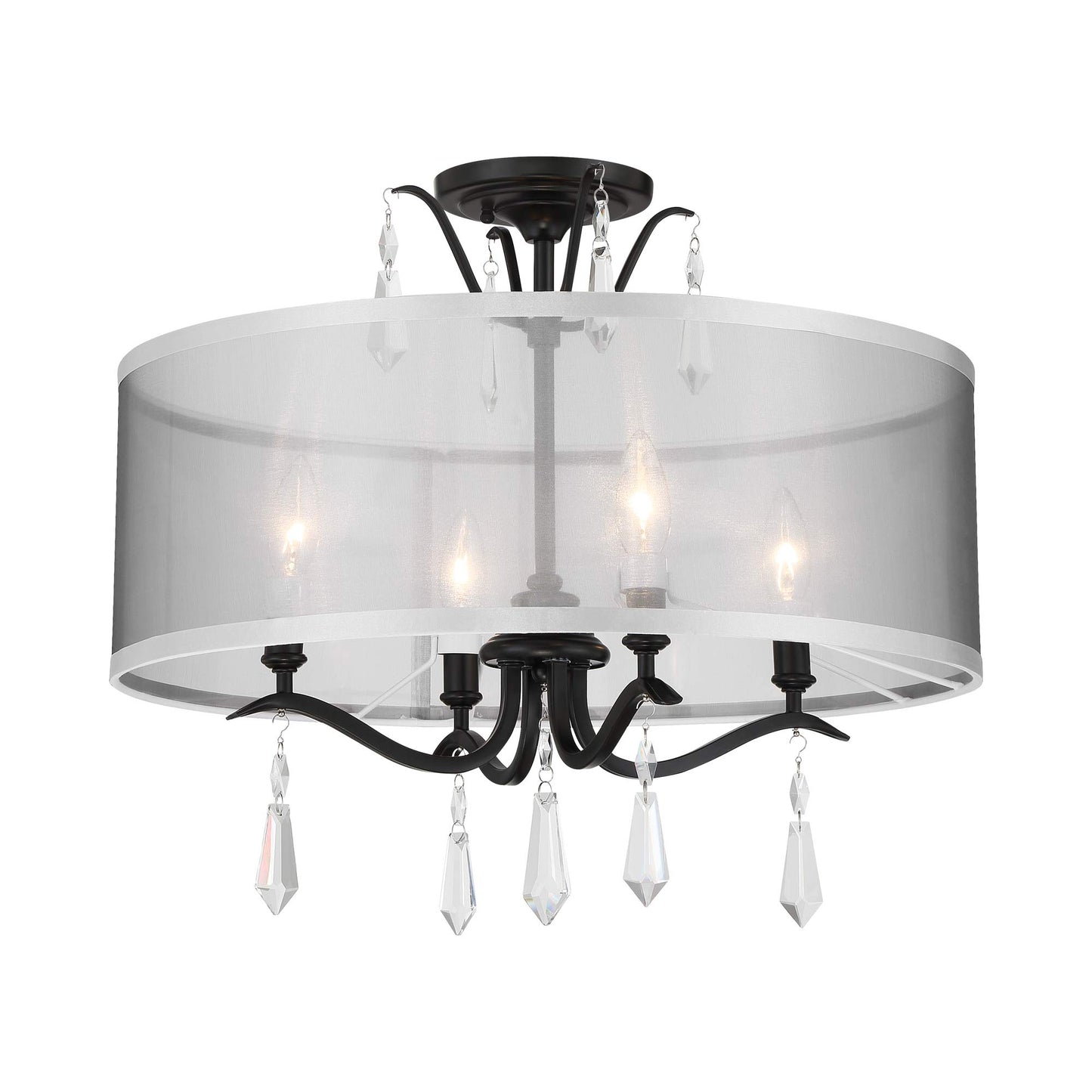 Laurel Estate Semi Flush Mount Ceiling Light in Coal.