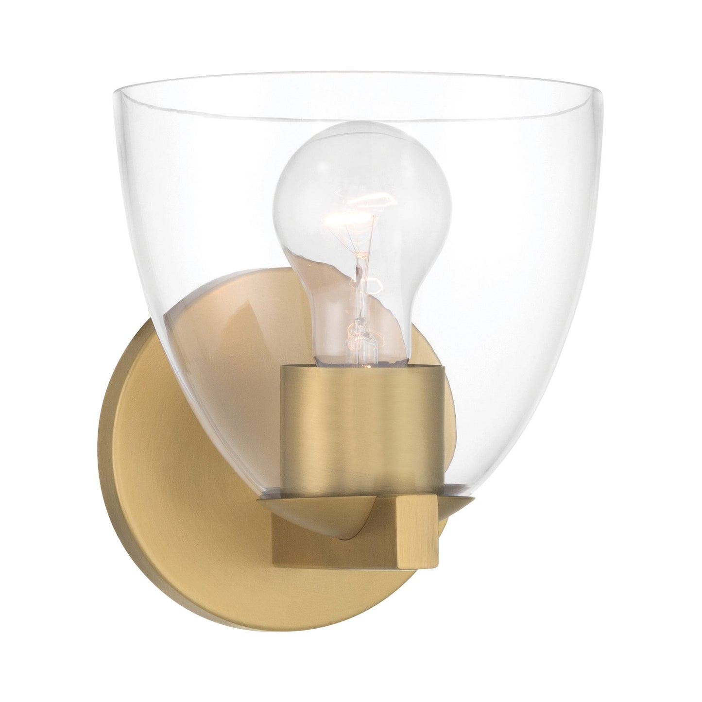Noellea Bath Wall Light in Legacy Brass.