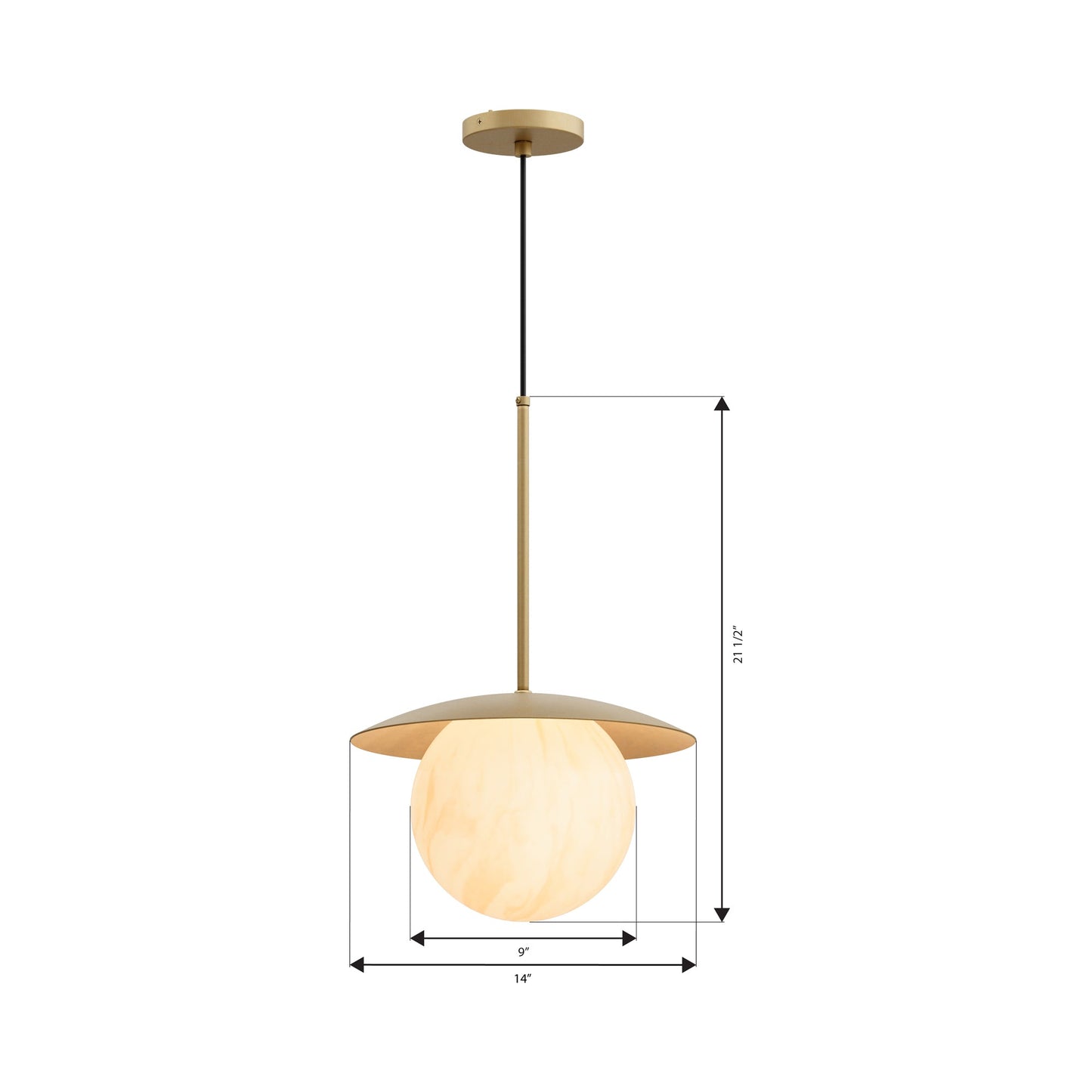 Olenne Pendant Light - line drawing.