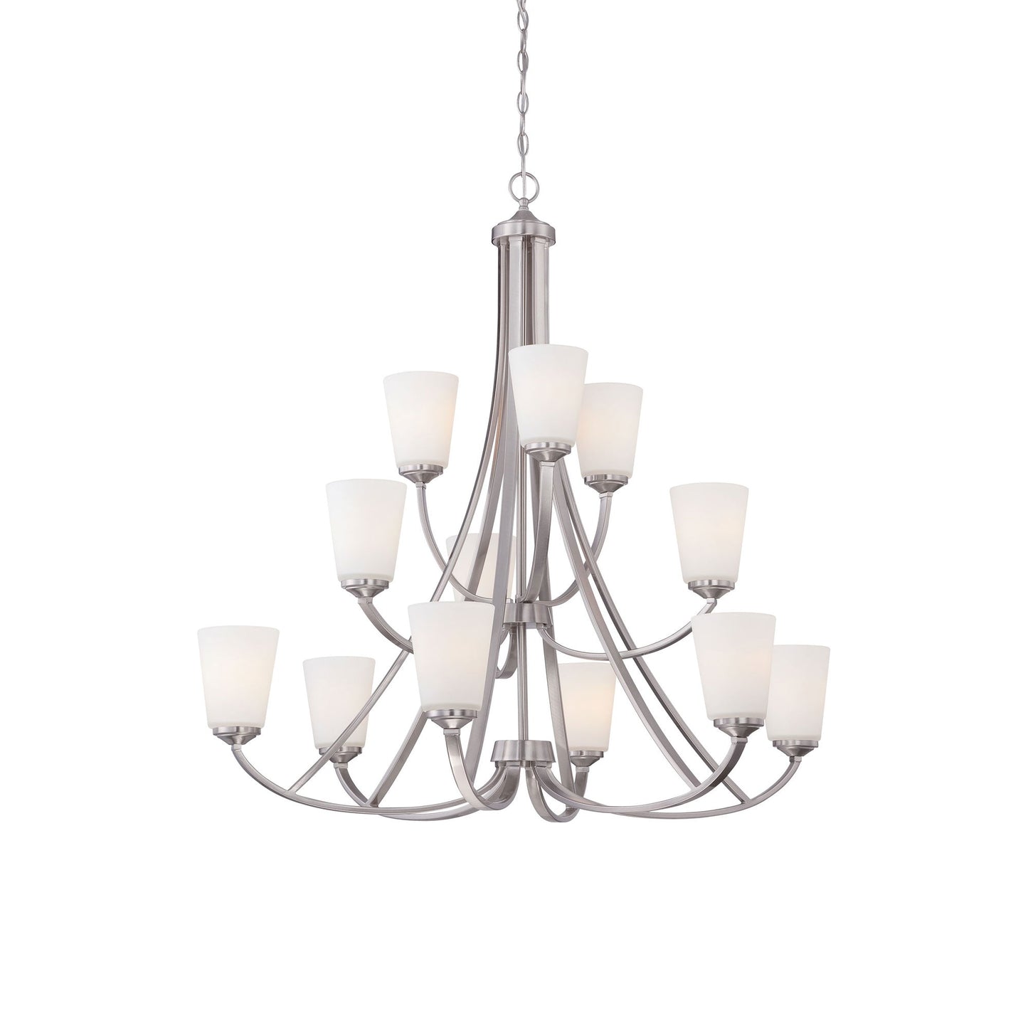 Overland Park Chandelier in Brushed Nickel (12-Light).