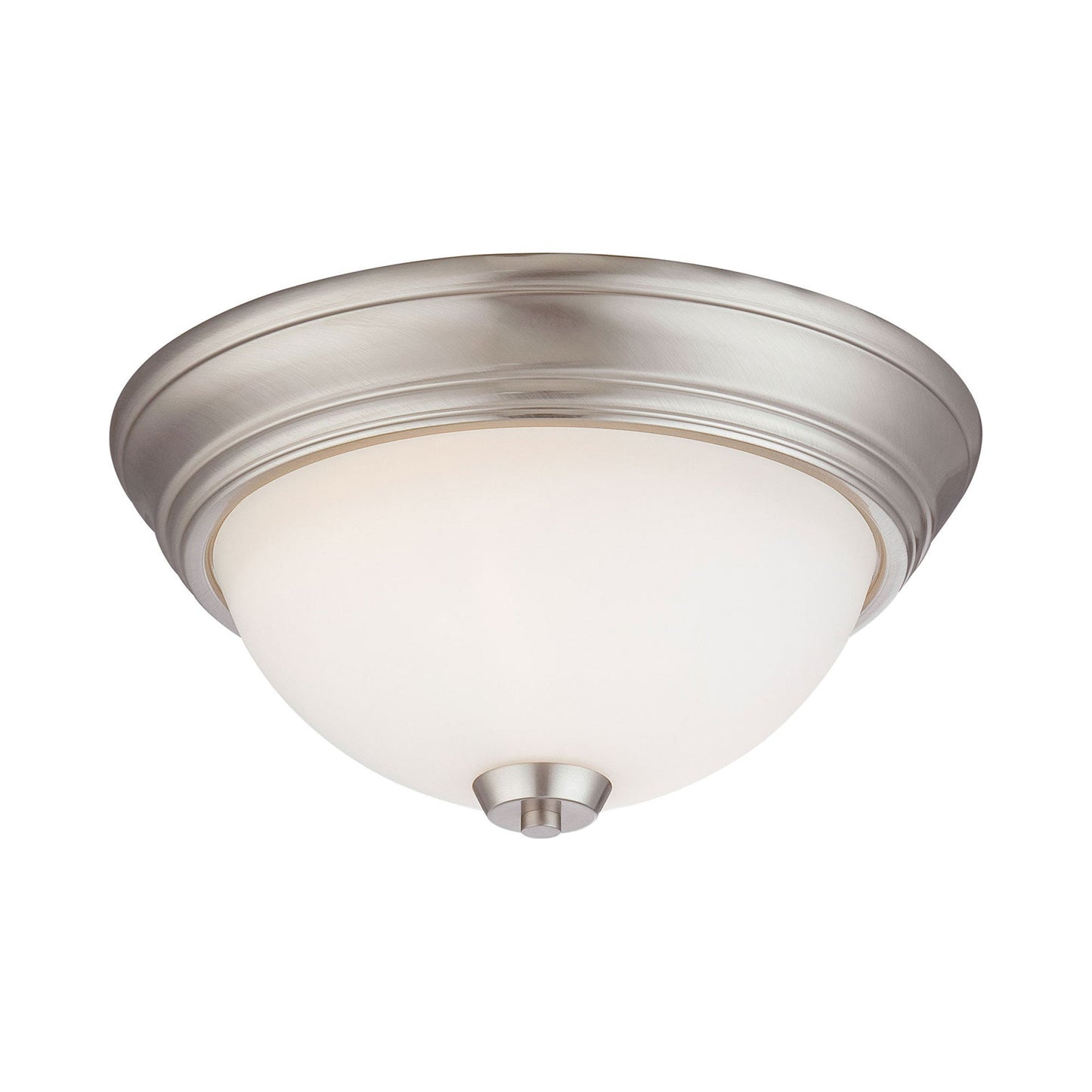 Overland Park Flush Mount Ceiling Light in Brushed Nickel.