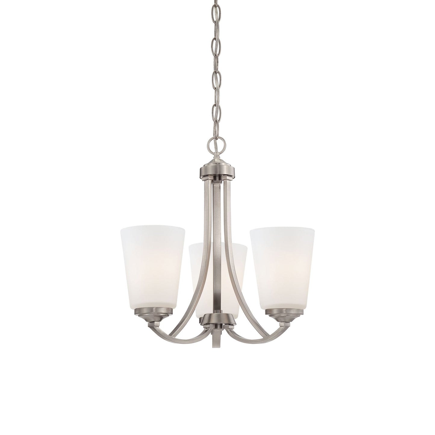 Overland Park Mini Chandelier in Brushed Nickel.