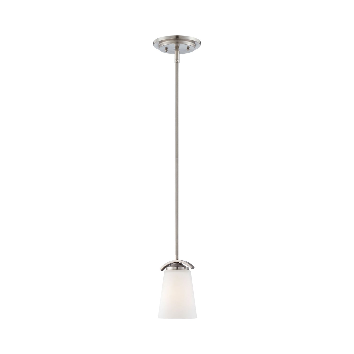 Overland Park Mini Pendant Light in Brushed Nickel.