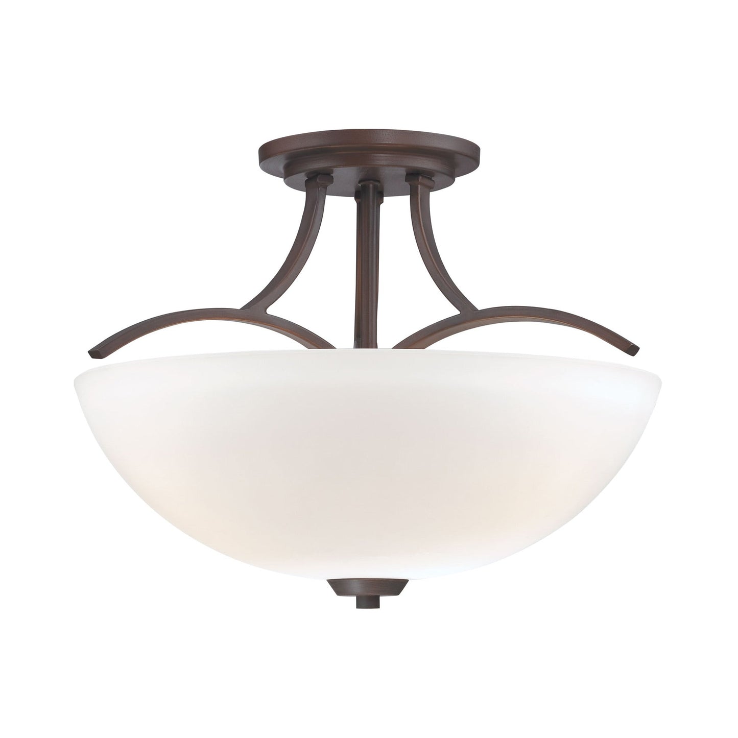 Overland Park Semi Flush Mount Ceiling Light in Vintage Bronze.