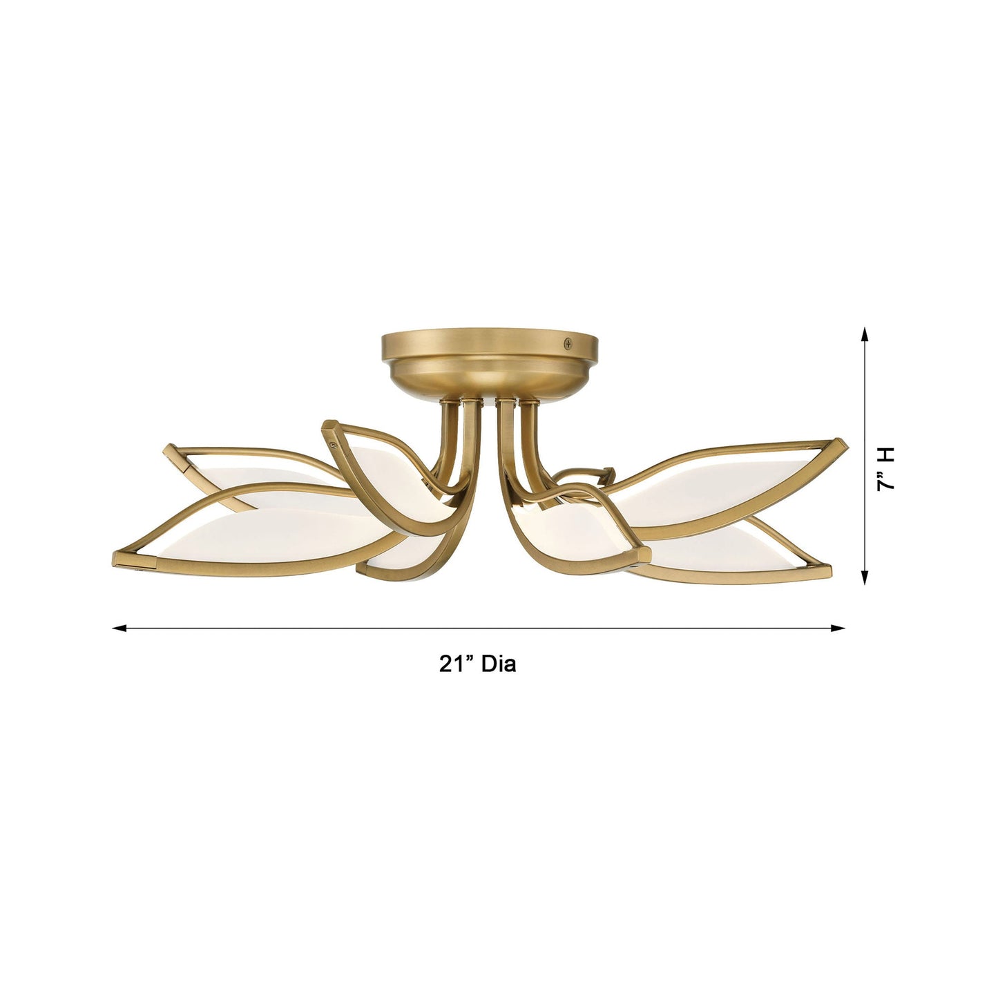 Papilio LED Flush Mount Ceiling Light - line drawing.