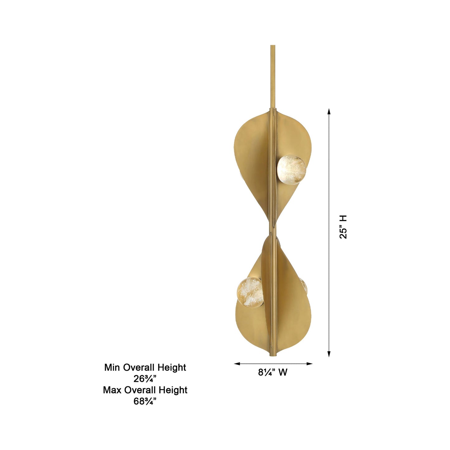 Pod 3976 LED Pendant Light - line drawing.