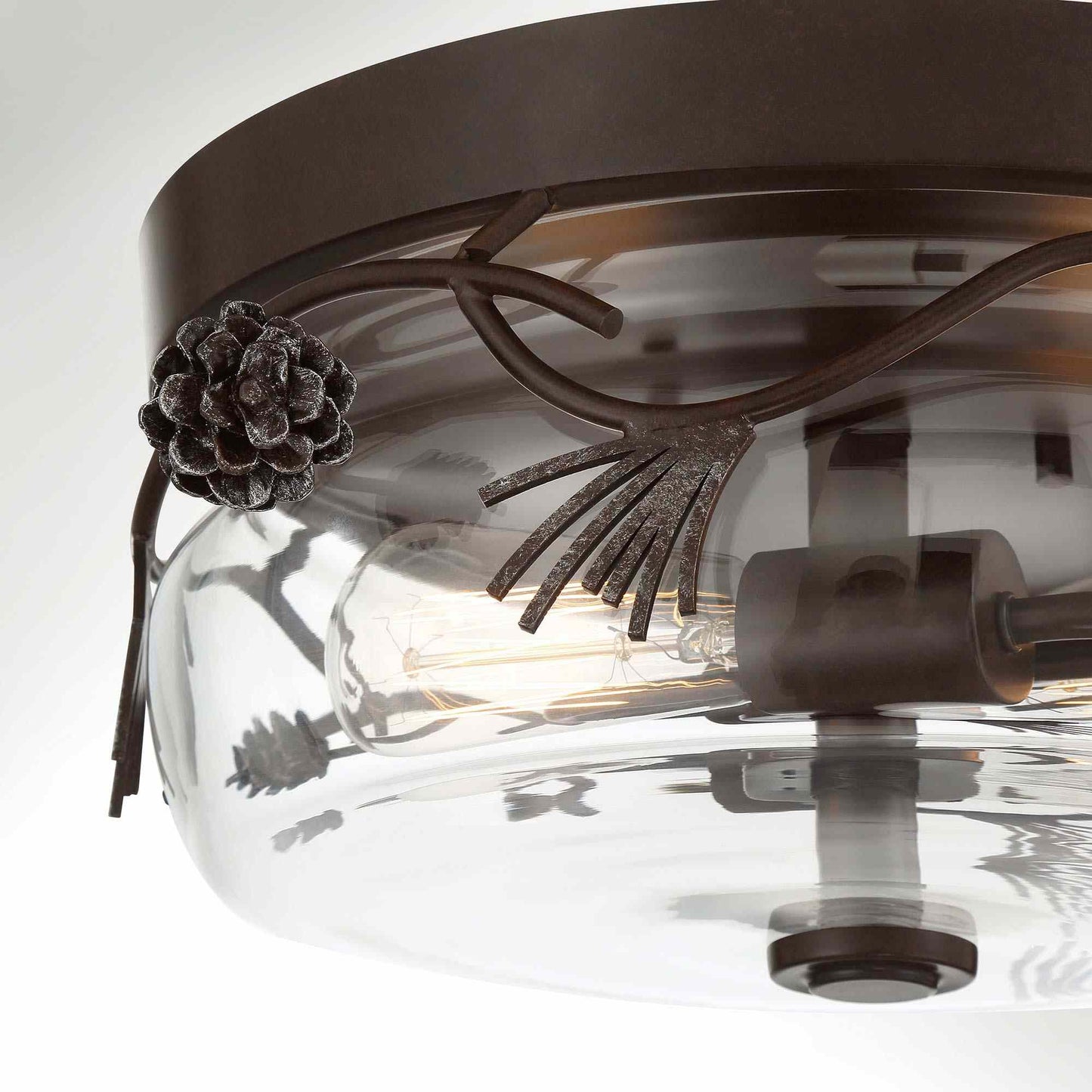 Ponderosa Ridge Outdoor Flush Mount Ceiling Light in Detail.