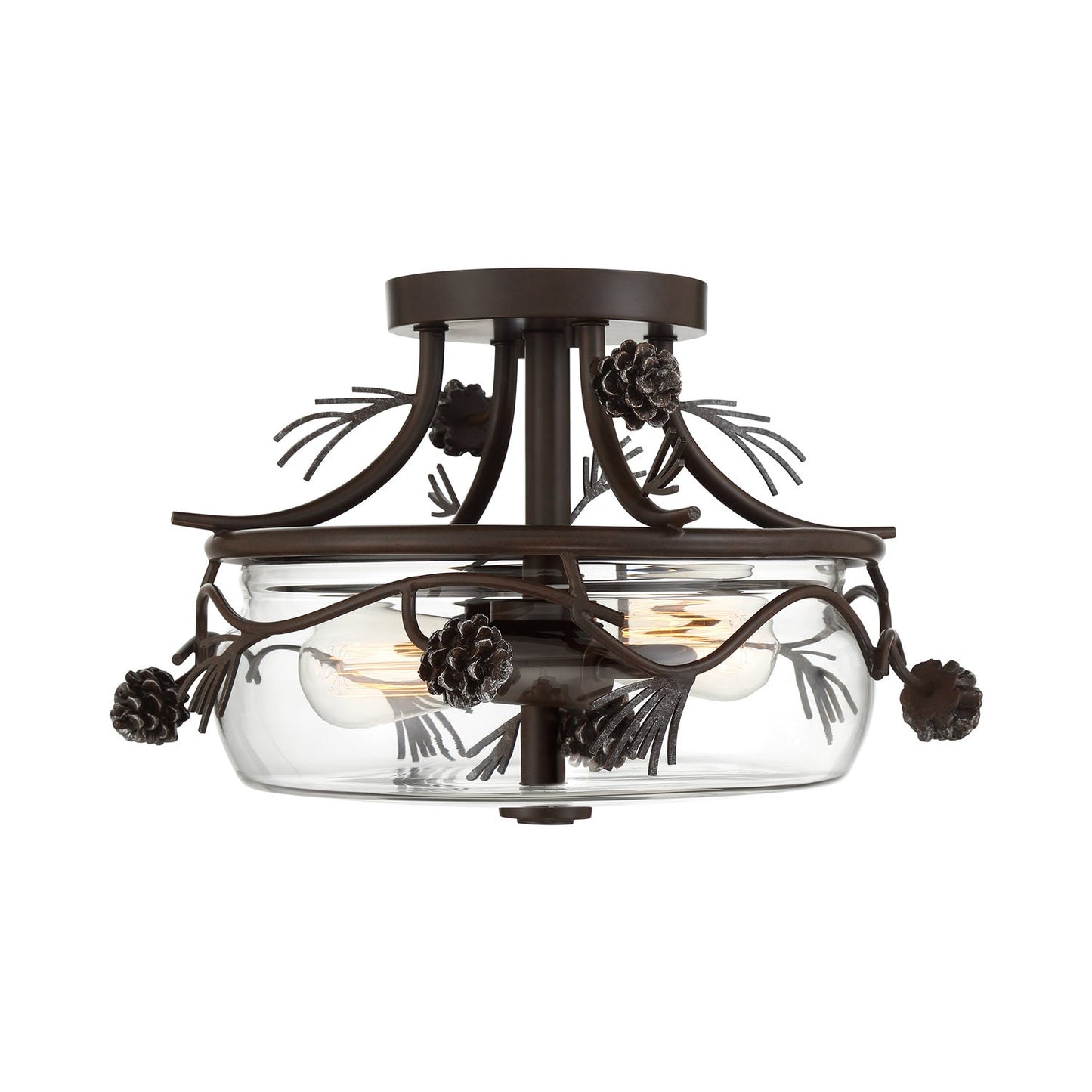 Ponderosa Ridge Outdoor Semi Flush Mount Ceiling Light in Detail.