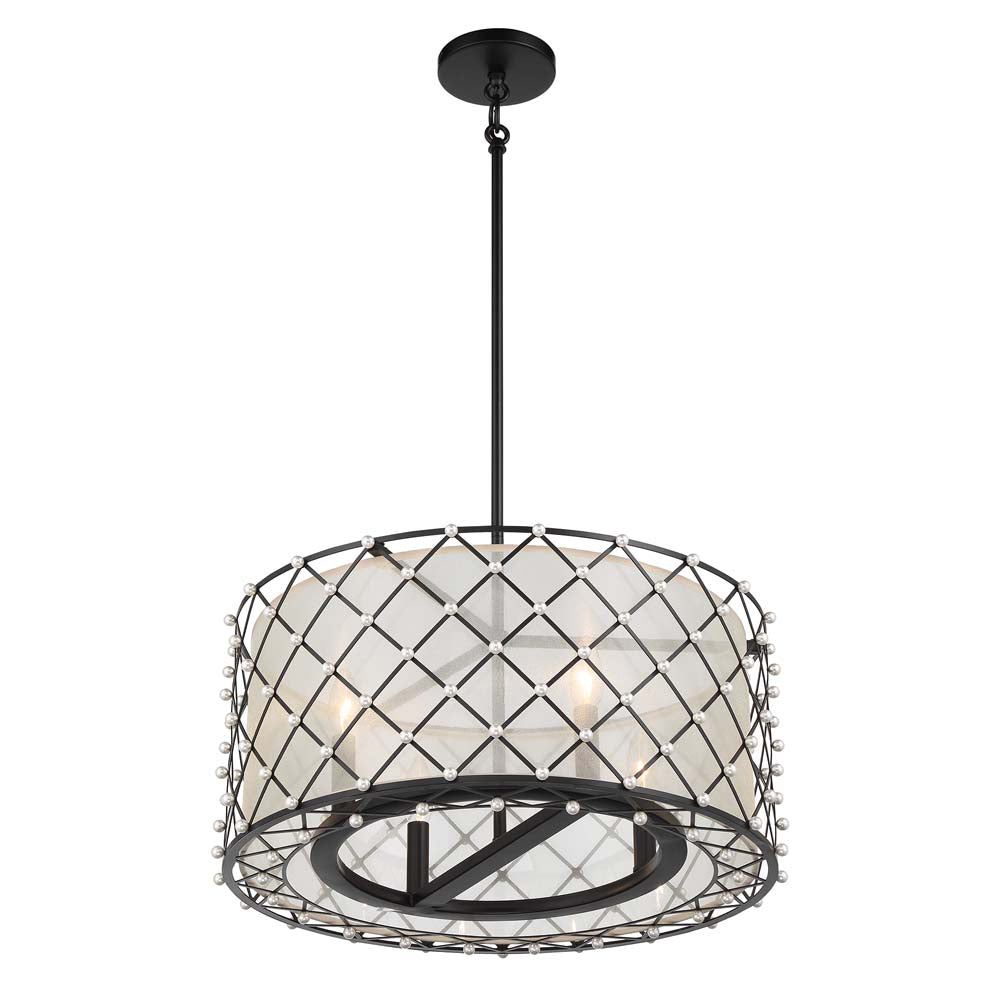 Sheer Elegance Convertible Pendant Light in Detail.