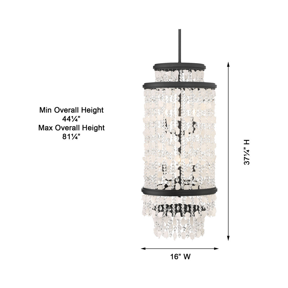 Shimmering Elegance Pendant Light - line drawing.