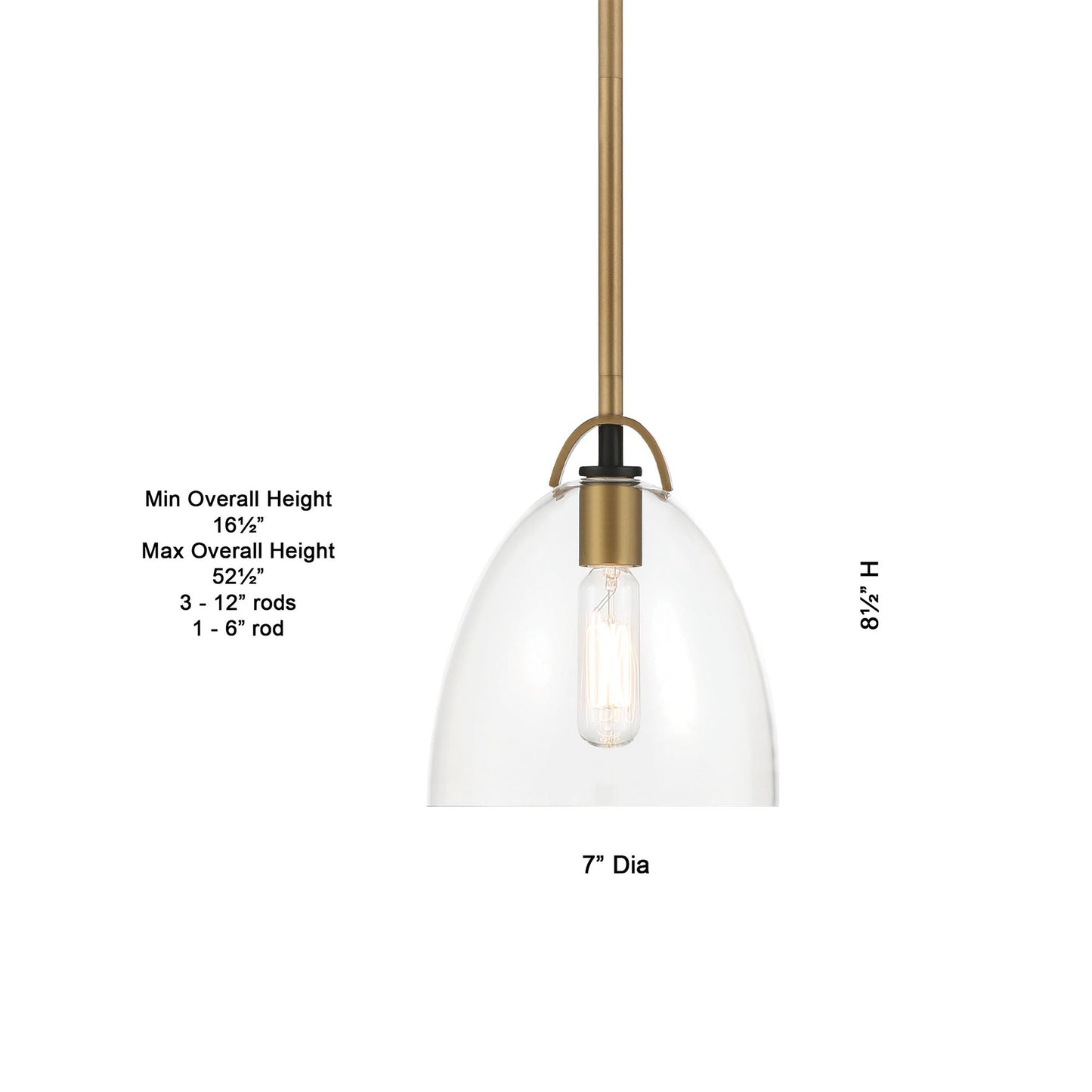 Sommersby Pendant Light - line drawing.