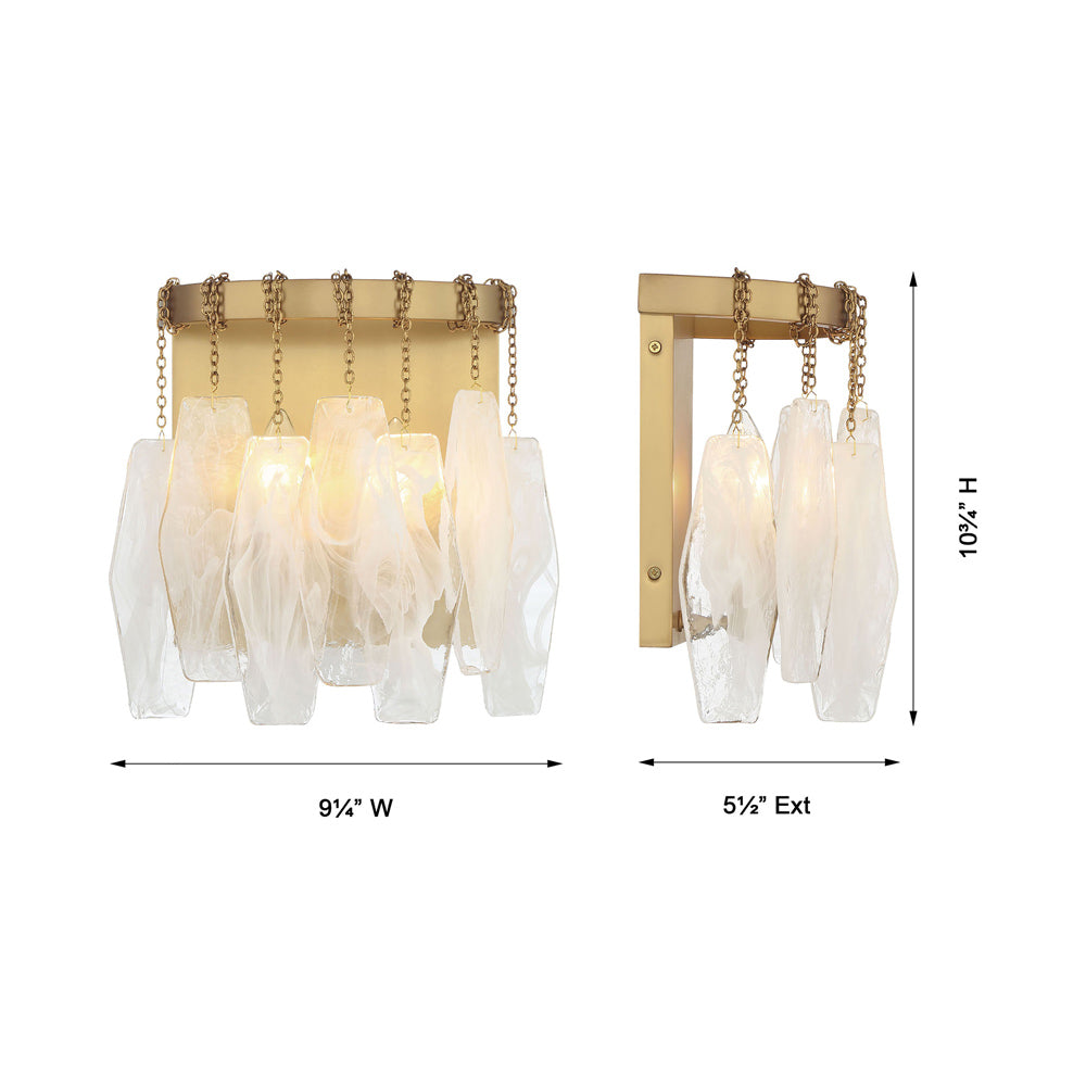 Willow Wall Light - line drawing.