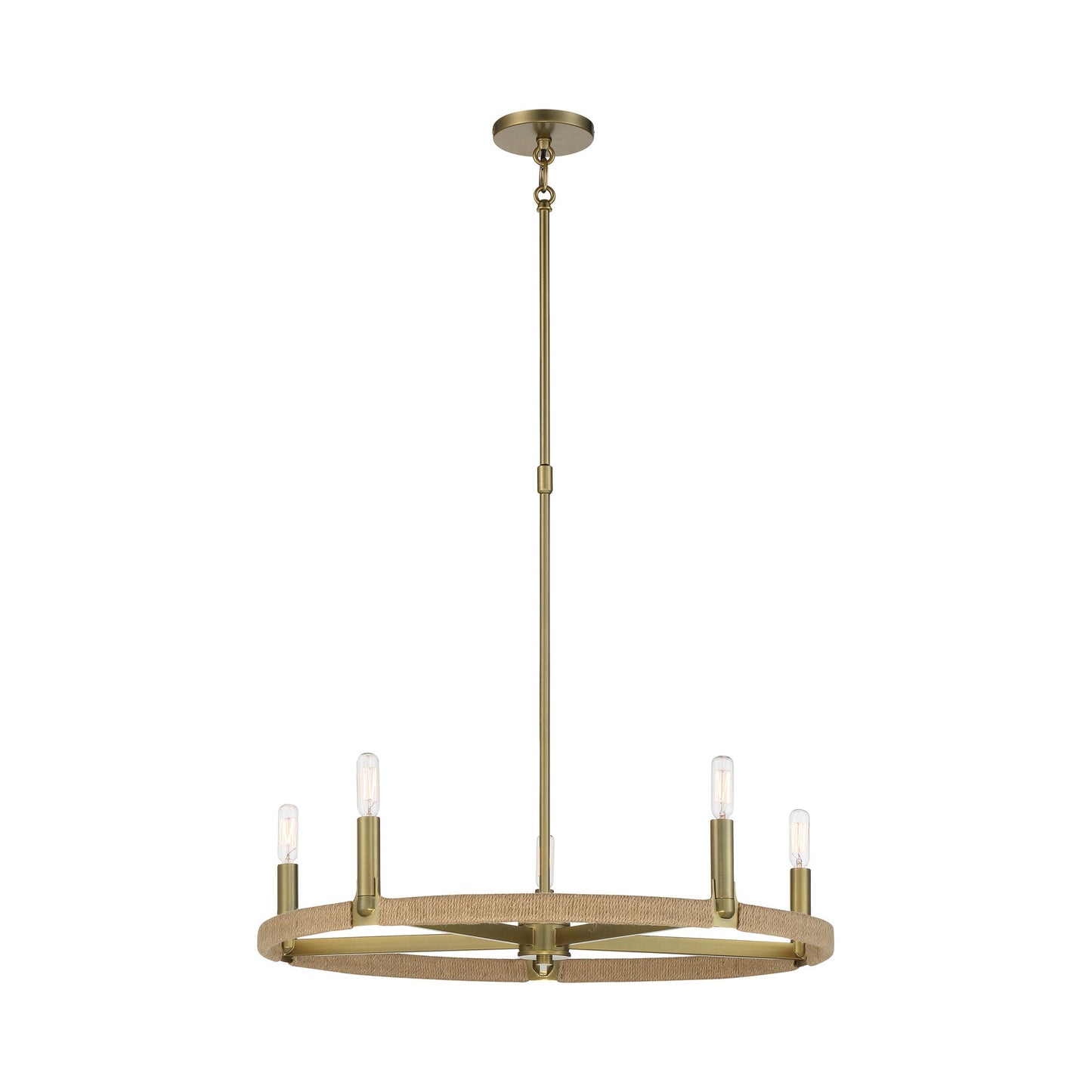 Windward Passage Chandelier in Soft Brass.