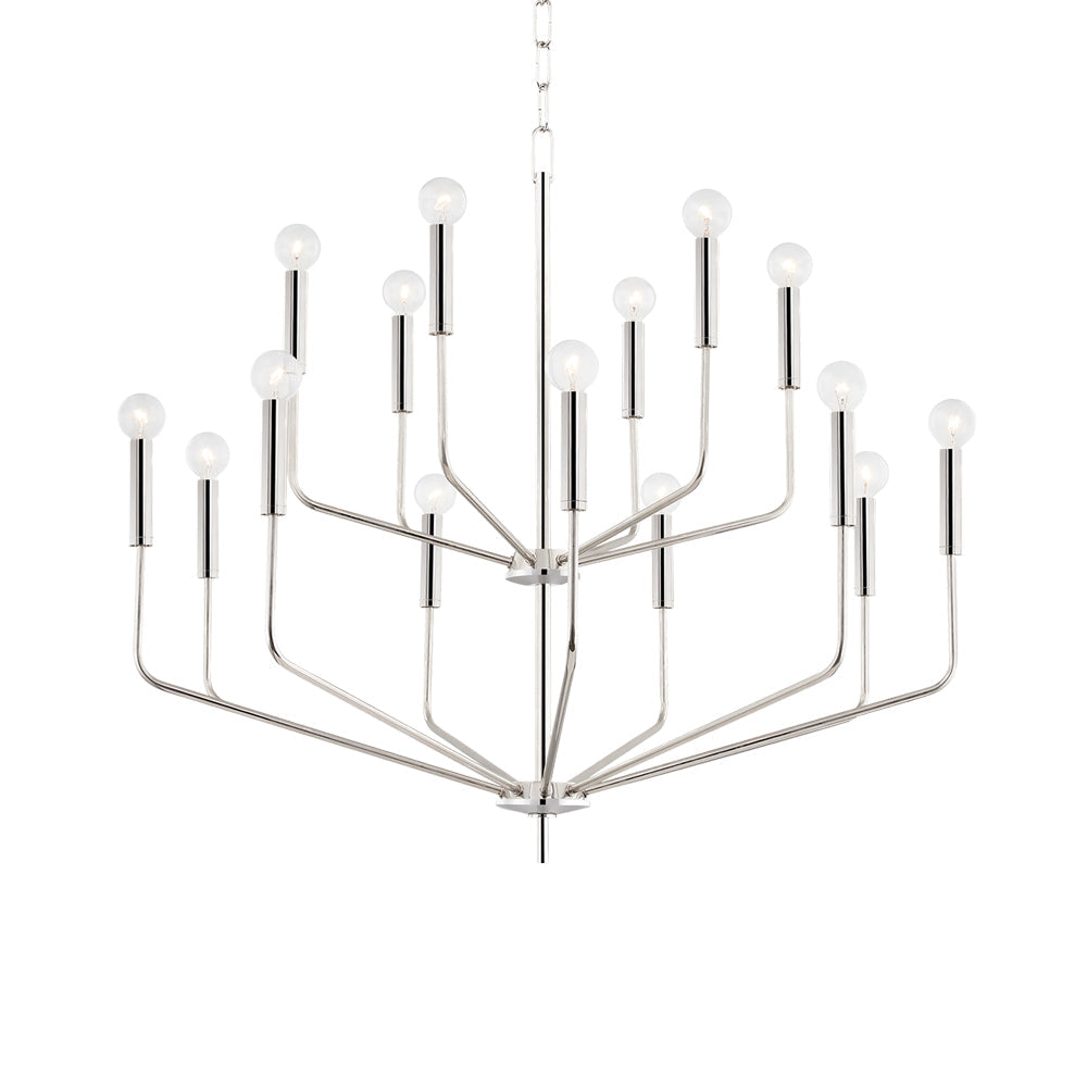 Bailey Chandelier in Polished Nickel (15-Light).