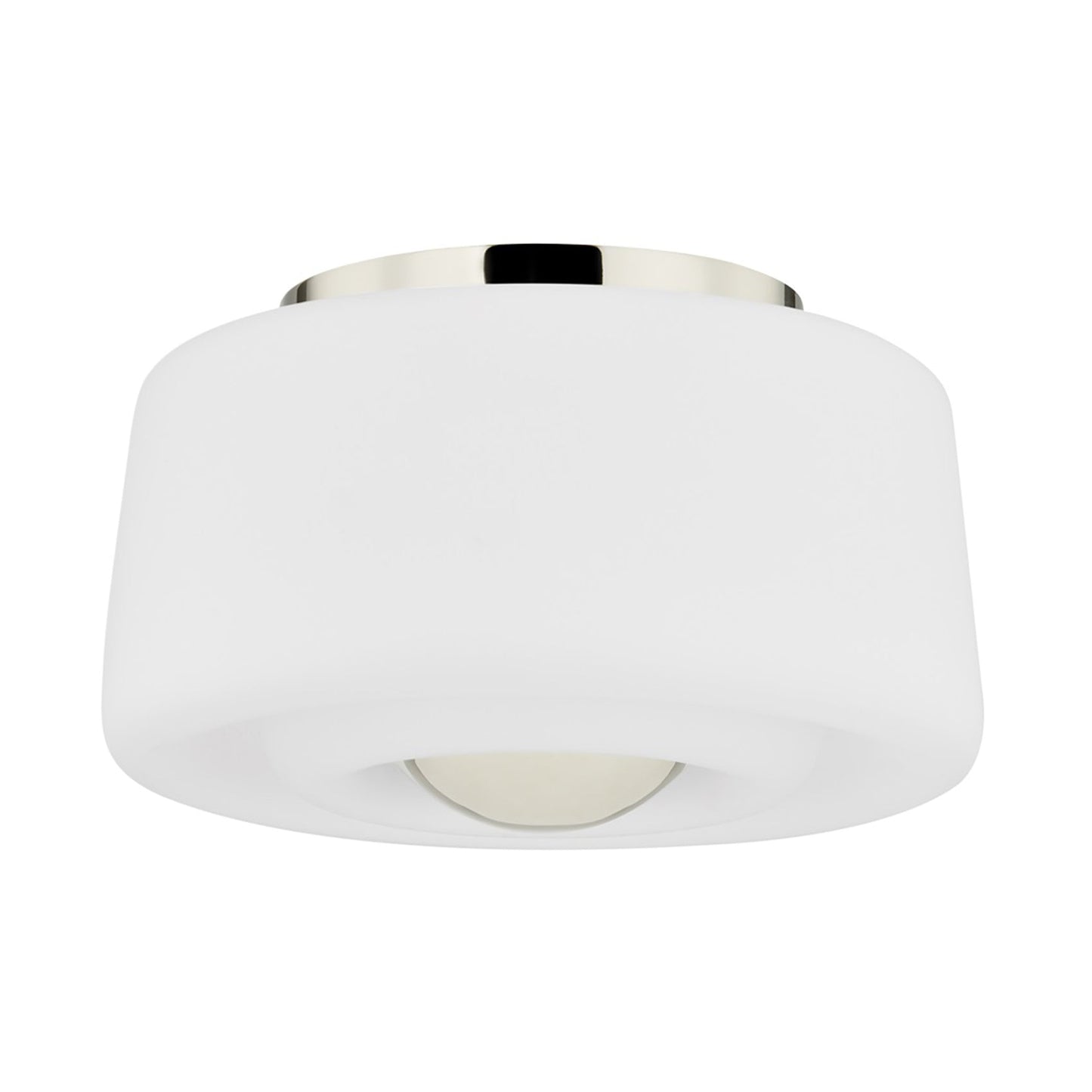 Ciela Flush Mount Ceiling Light in Polished Nickel.
