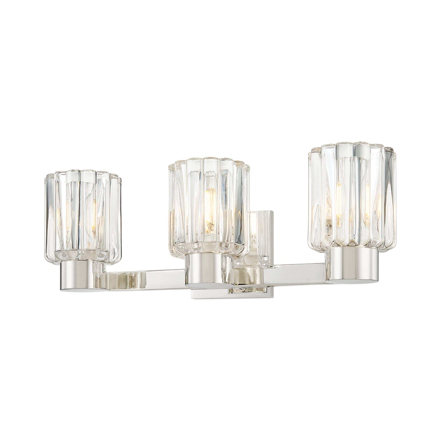 Danae Bath Vanity Light in Polished Nickel.
