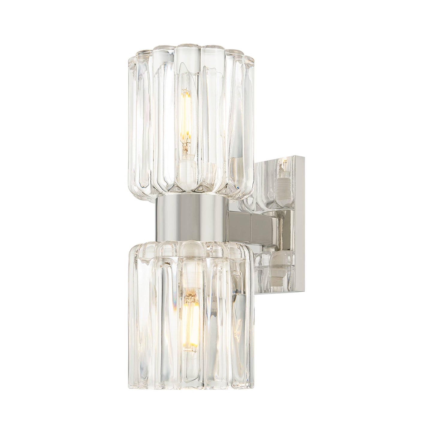 Danae Vertical Bath Vanity Light in Polished Nickel.