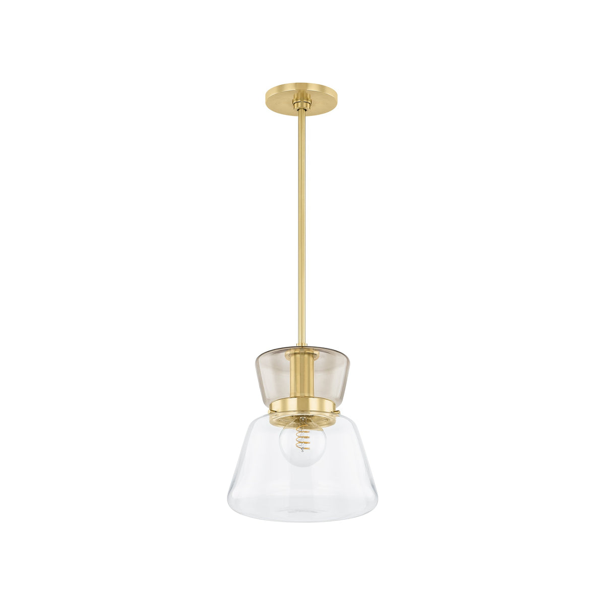 Elodie Pendant Light in Aged Brass (Small).