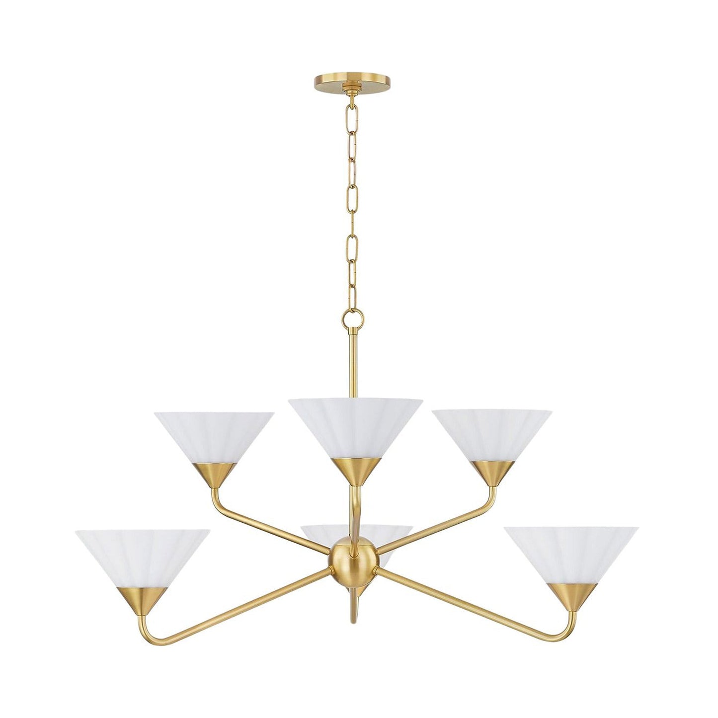 Kelsey Chandelier in Aged Brass.