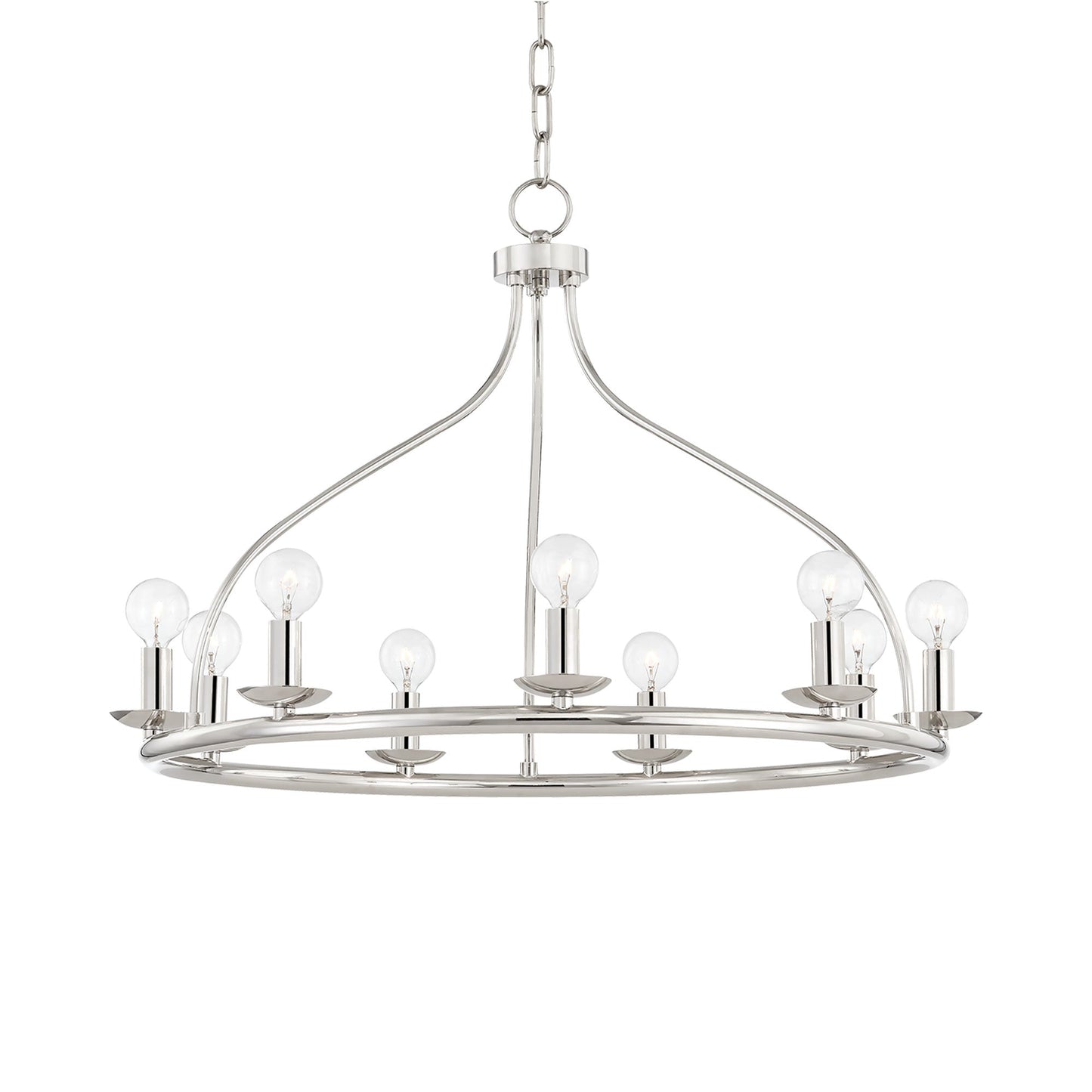 Kendra Chandelier in Polished Nickel (9-Light).