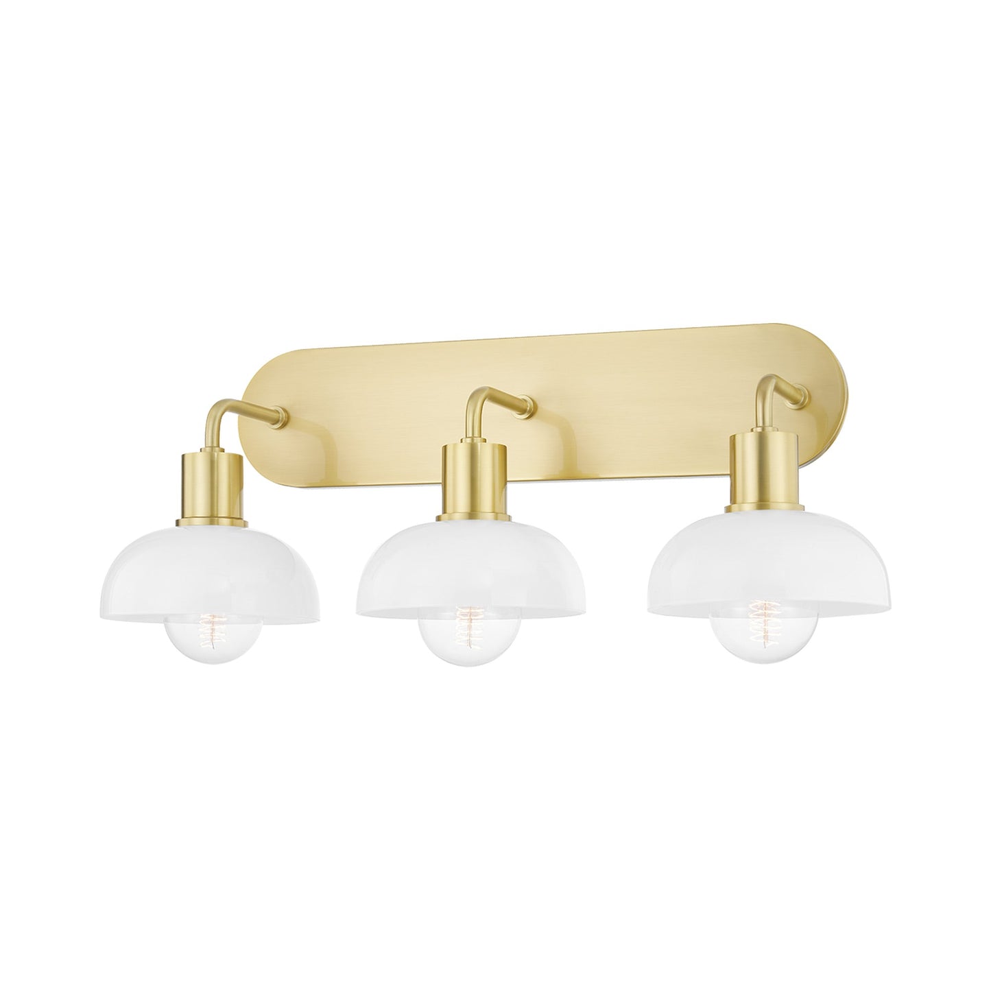 Kyla Bath Vanity Light in Aged Brass (3-Light).