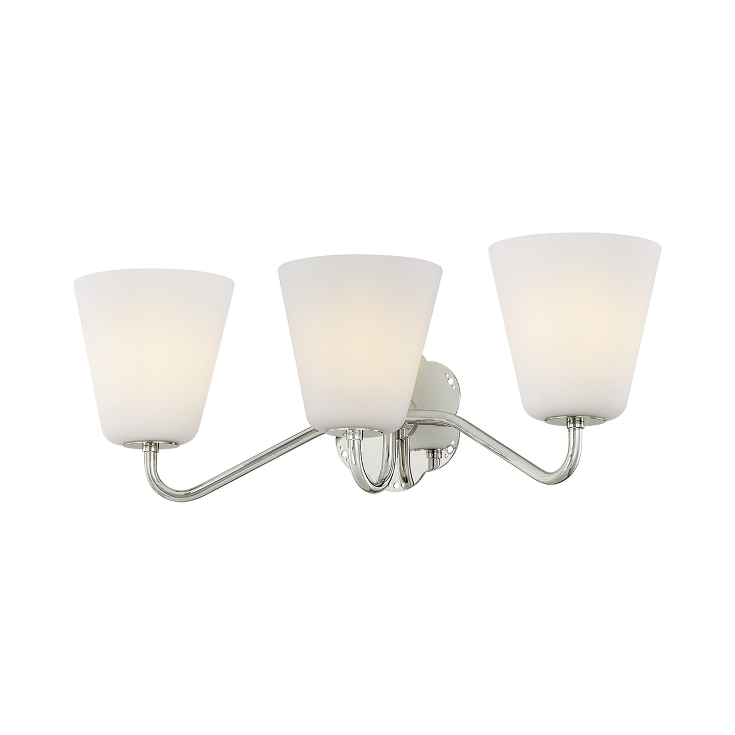 Leonella Bath Vanity Light in Polished Nickel (3-Light).