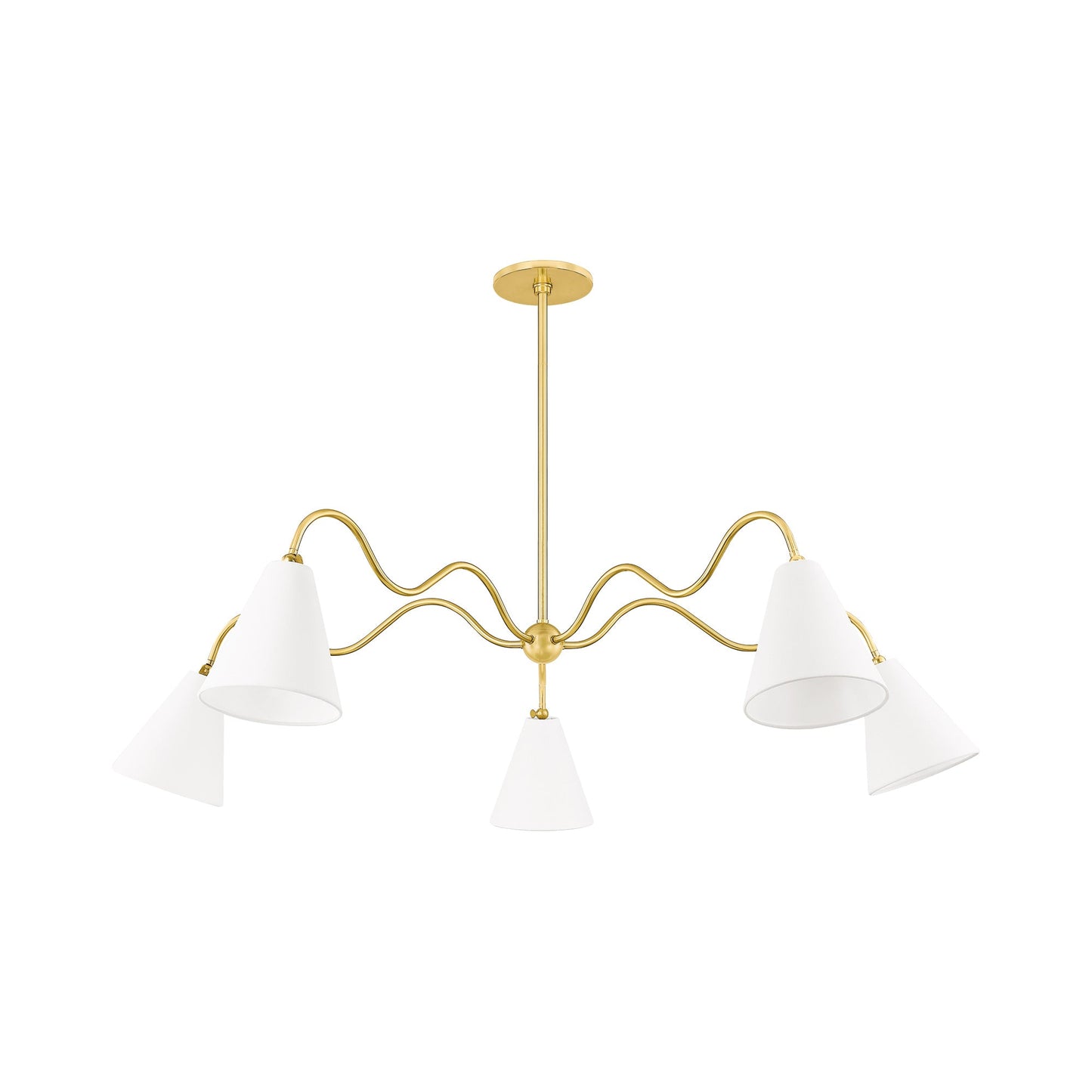 Onda Chandelier in Aged Brass (5-Light).