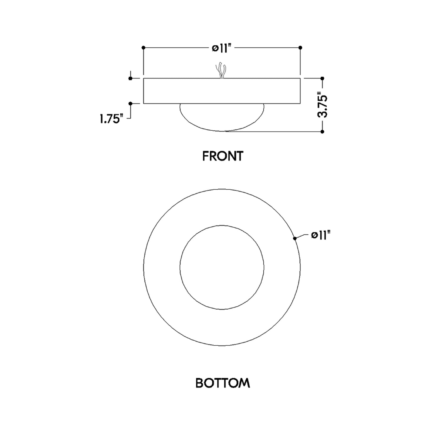 Pepa LED Flush Mount Ceiling Light - line drawing.