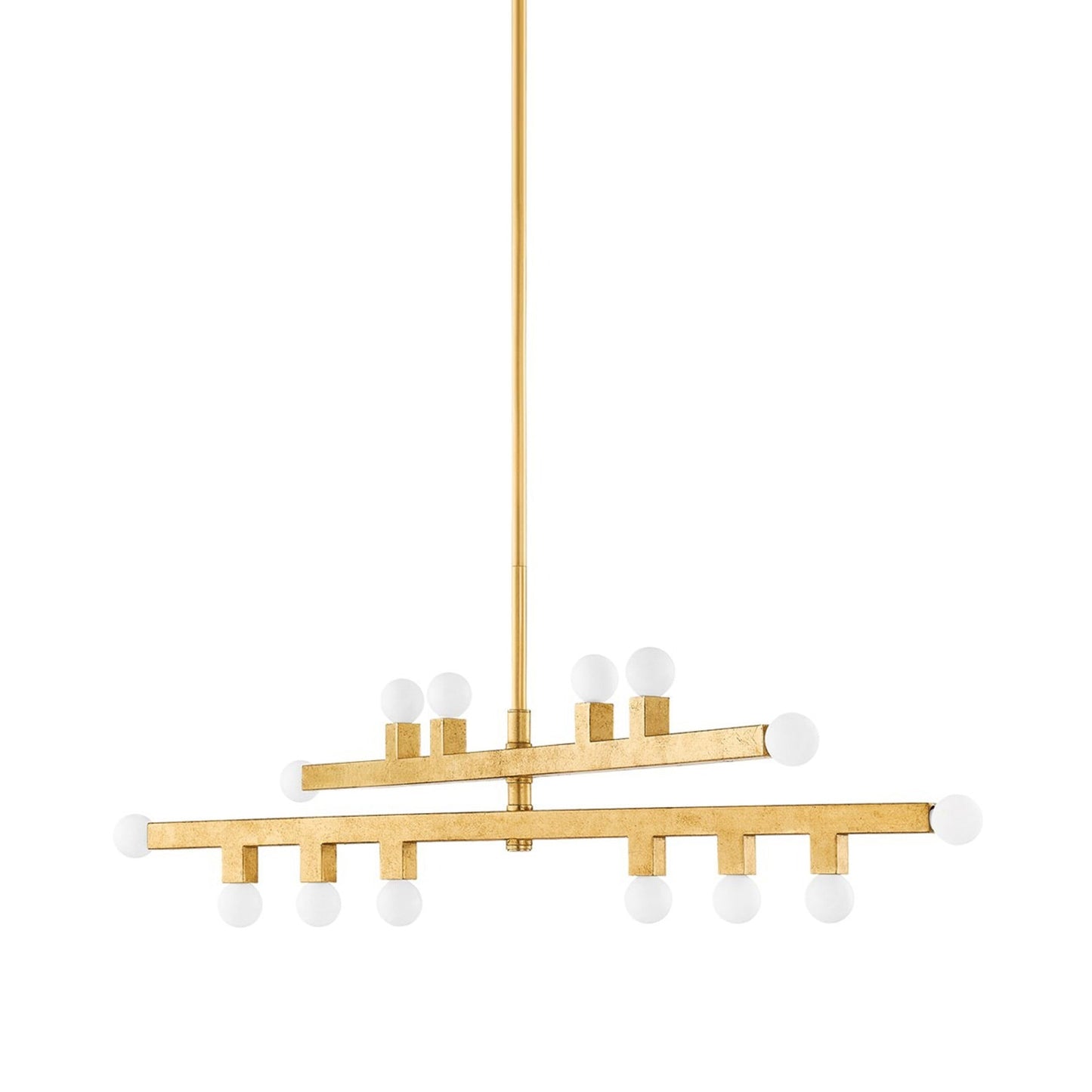 Sutter Chandelier in Vintage Gold Leaf.