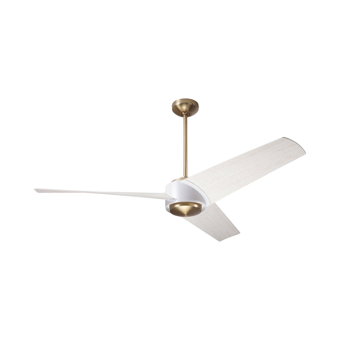 Ambit DC Ceiling Fan in Satin Brass/Matte White (Whitewash Blade).