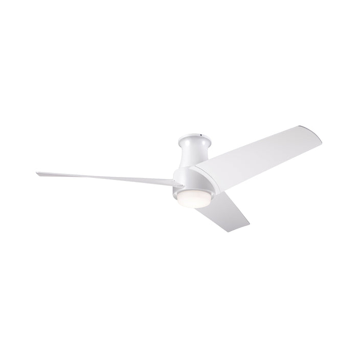 Ambit DC LED Flush Mount Ceiling Fan in Matte White (Matte White Blade).