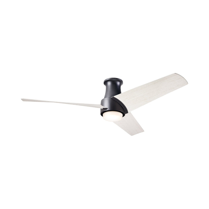 Ambit DC LED Flush Mount Ceiling Fan in Matte Black (Whitewash Blade).