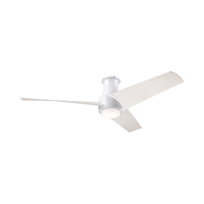 Ambit DC LED Flush Mount Ceiling Fan in Matte White (Whitewash Blade).