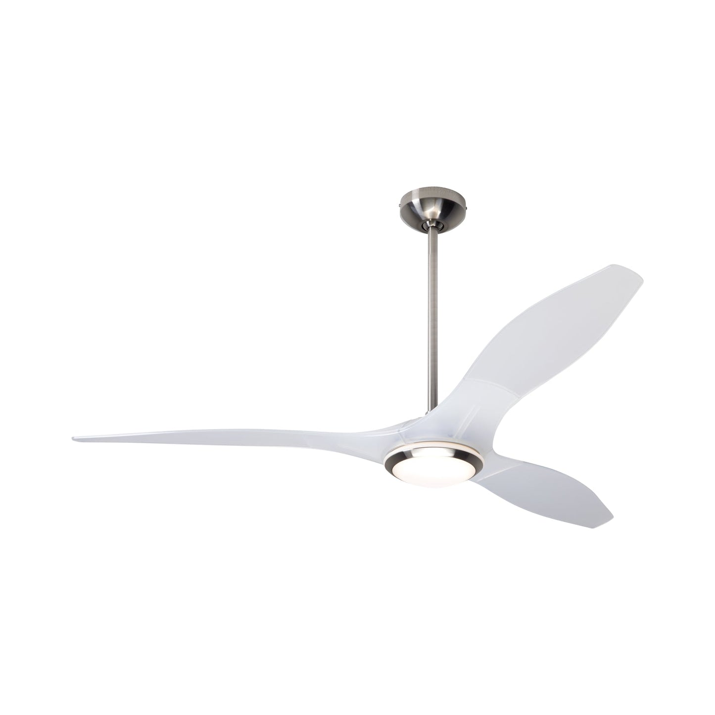 IC/Brisa DC LED Ceiling Fan in Bright Nickel/Translucent.