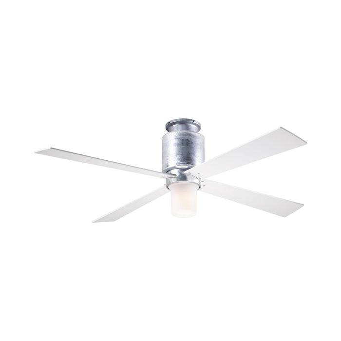 Lapa LED Flush Mount Ceiling Fan in Galvanized/White.