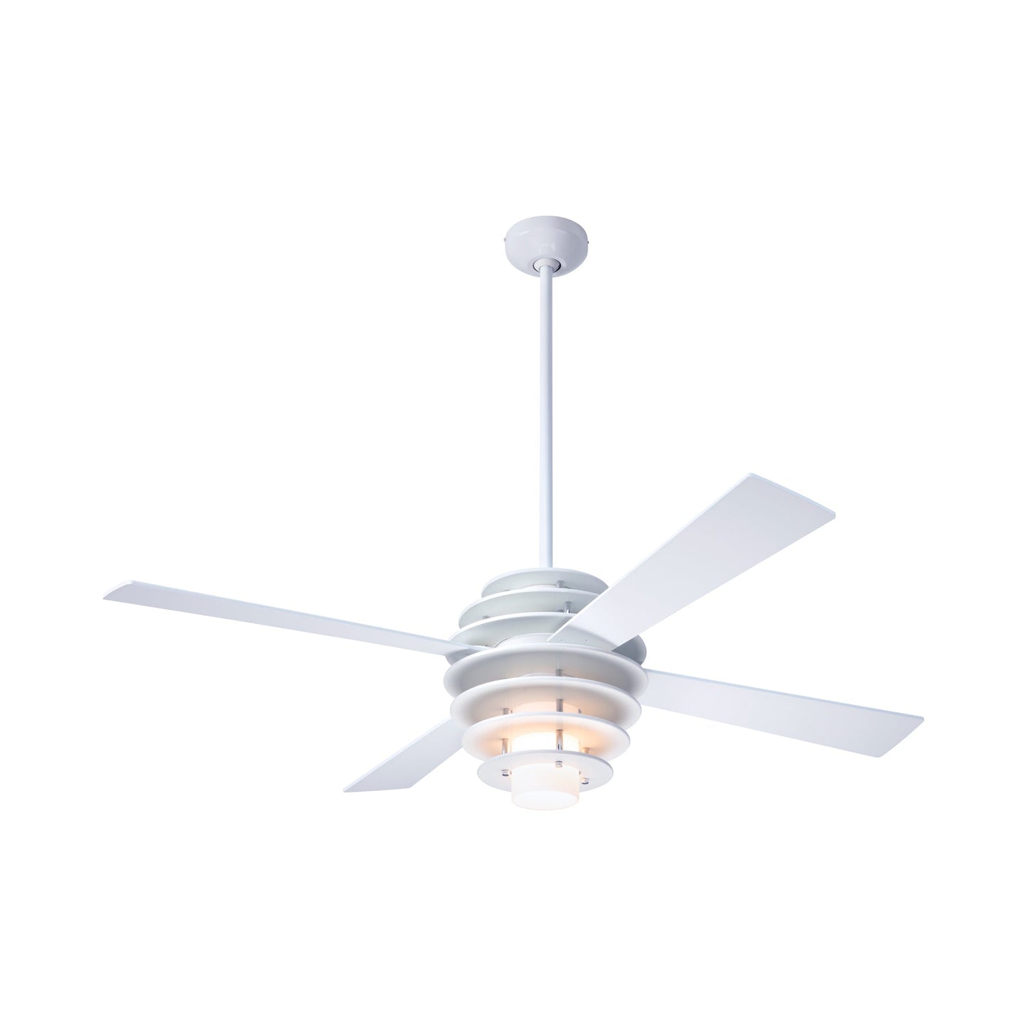 Stella LED Ceiling Fan in White/Gloss White/White.