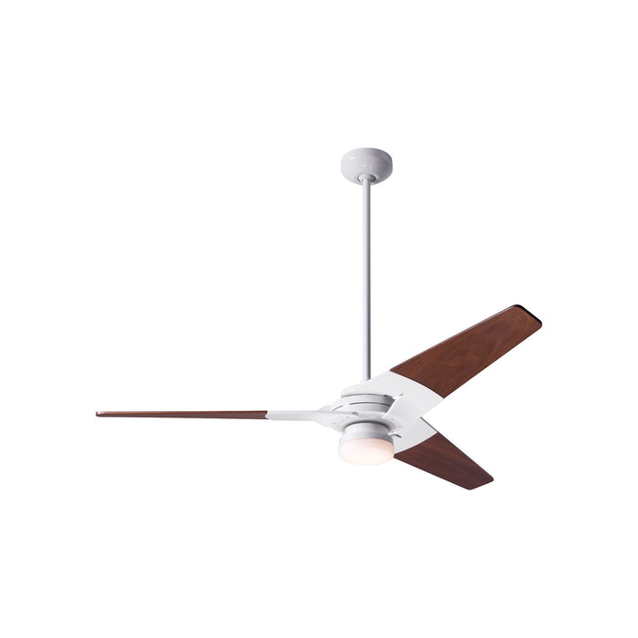 Torsion 52-Inch 17W LED Ceiling Fan in Gloss White/Mahogany (52-Inch).