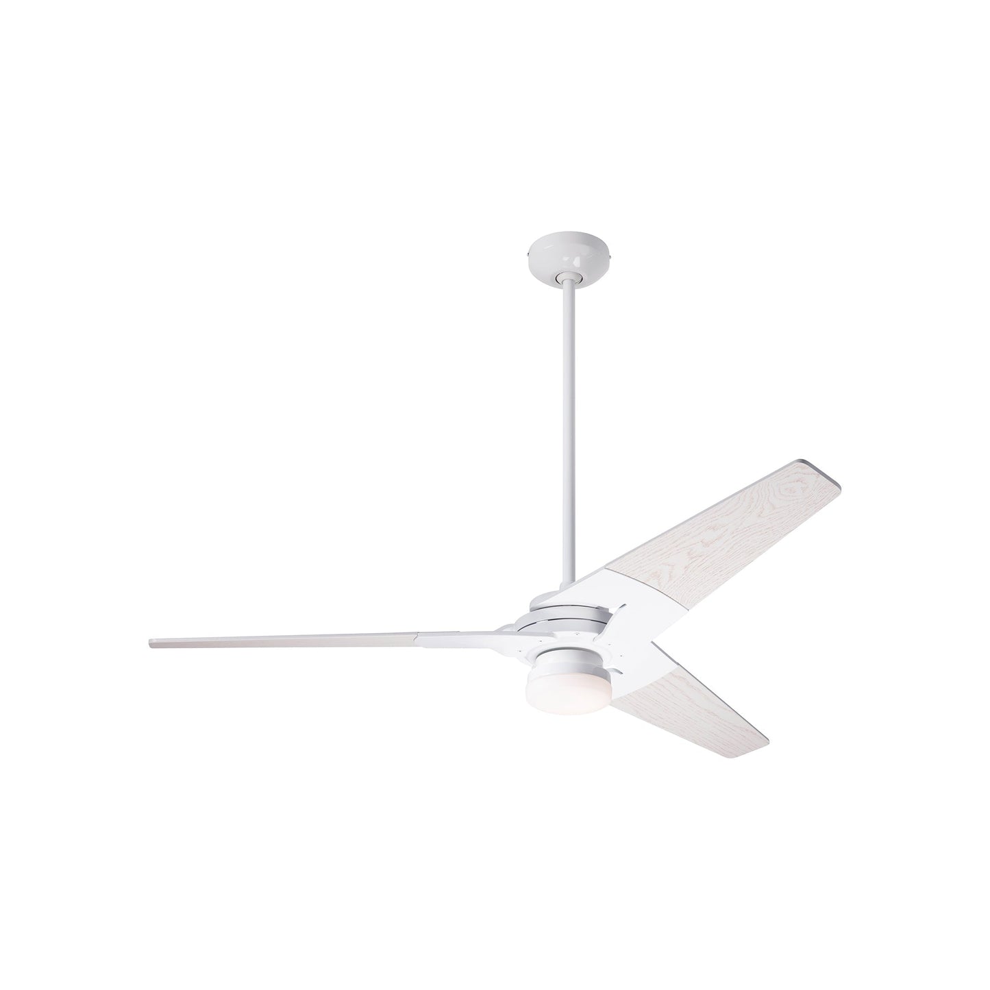 Torsion 52-Inch 17W LED Ceiling Fan in Gloss White/Whitewash.