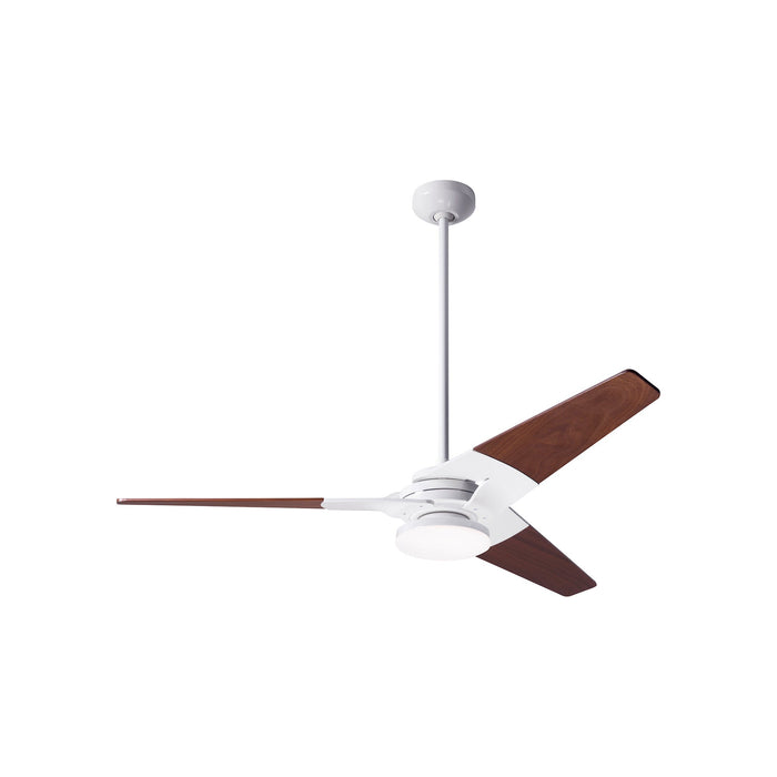 Torsion 52-Inch 20W LED Ceiling Fan in Gloss White/Mahogany (52-Inch).