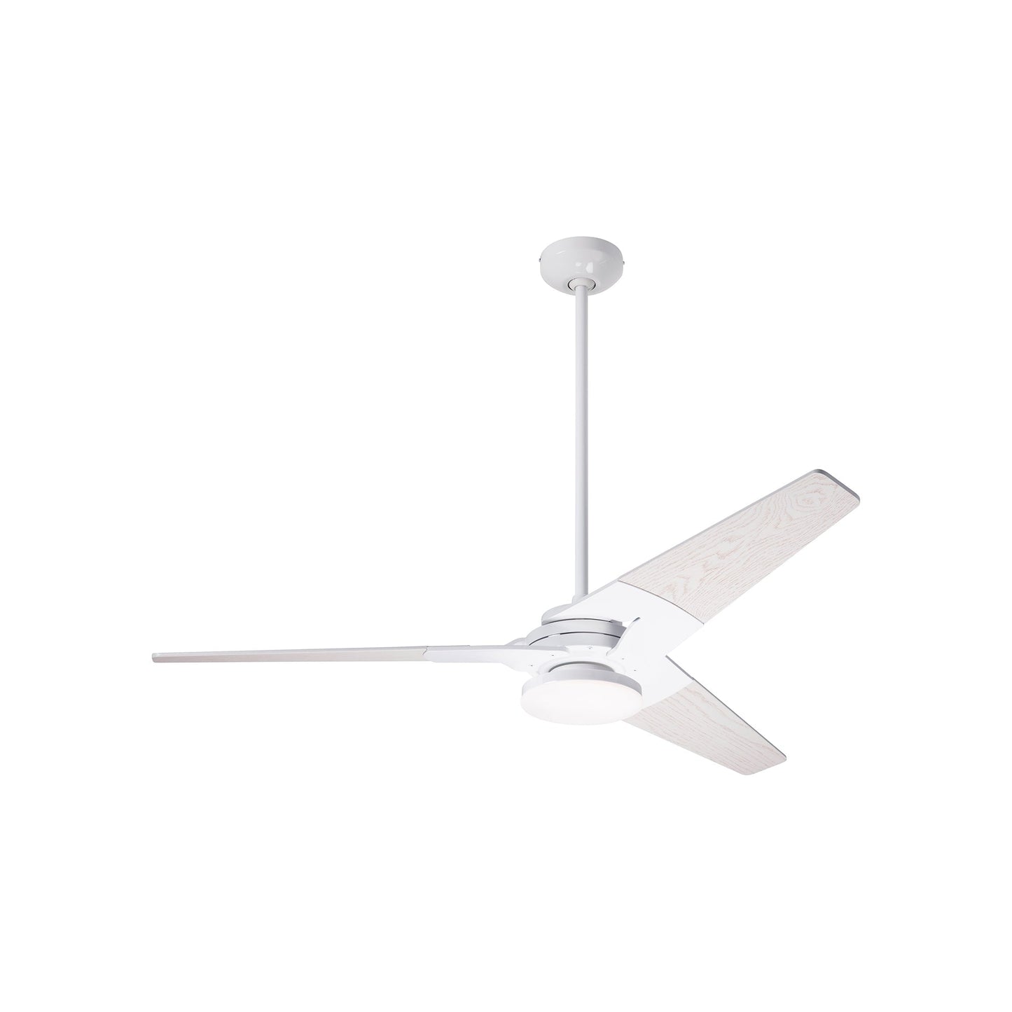 Torsion 52-Inch 20W LED Ceiling Fan in Gloss White/Whitewash.
