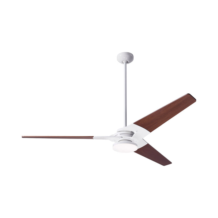 Torsion 62-Inch 20W LED Ceiling Fan in Gloss White/Mahogany (62-Inch).