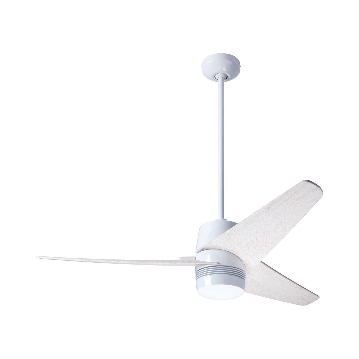 Velo DC Ceiling Fan in Gloss White/Whitewash.